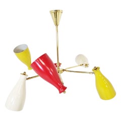 Used Mid-Century Coloured Chandelier, 1950s