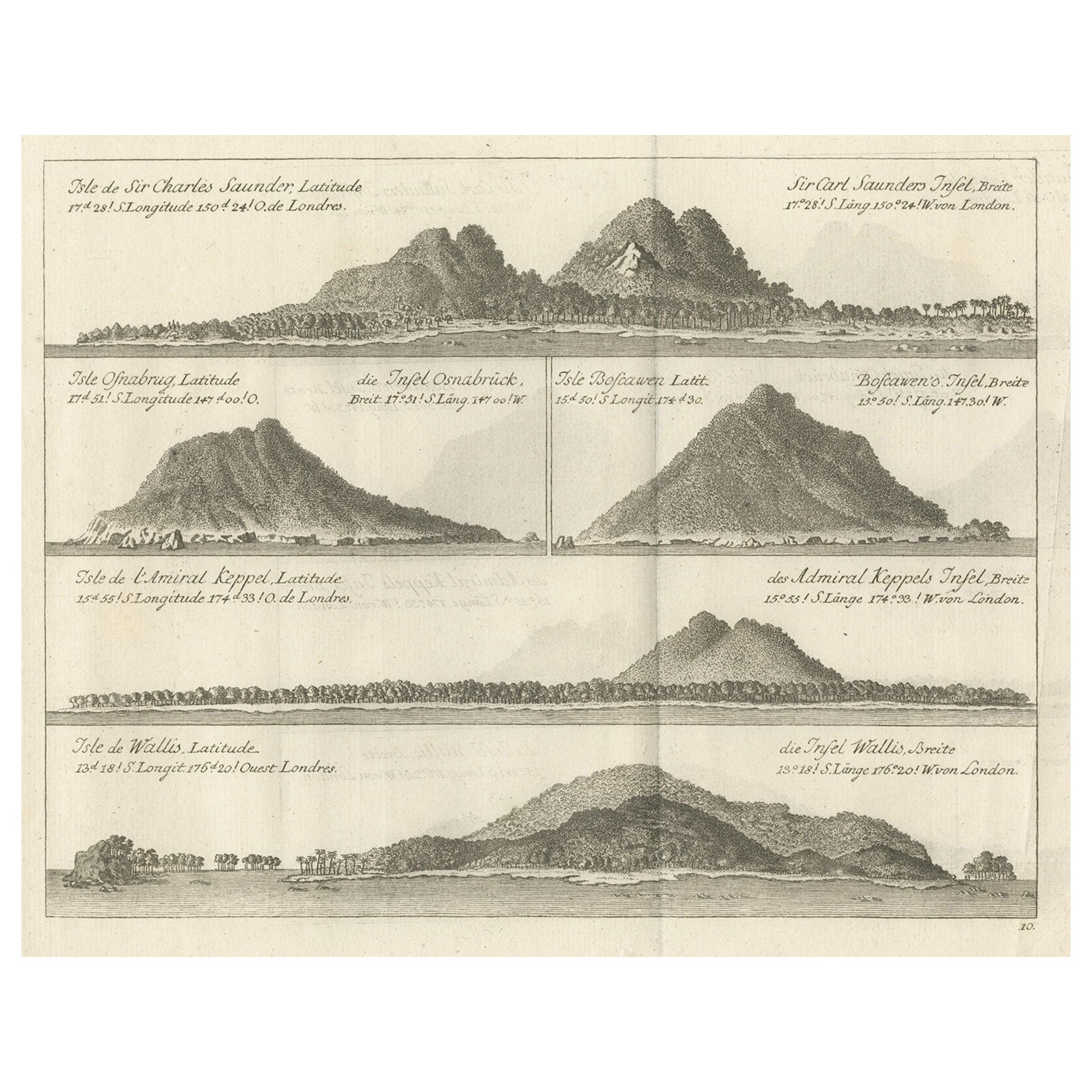 Views of Saunders, Osnaburg, Boscawens, Admiral Keppel's & Wallis Island, c.1774 For Sale
