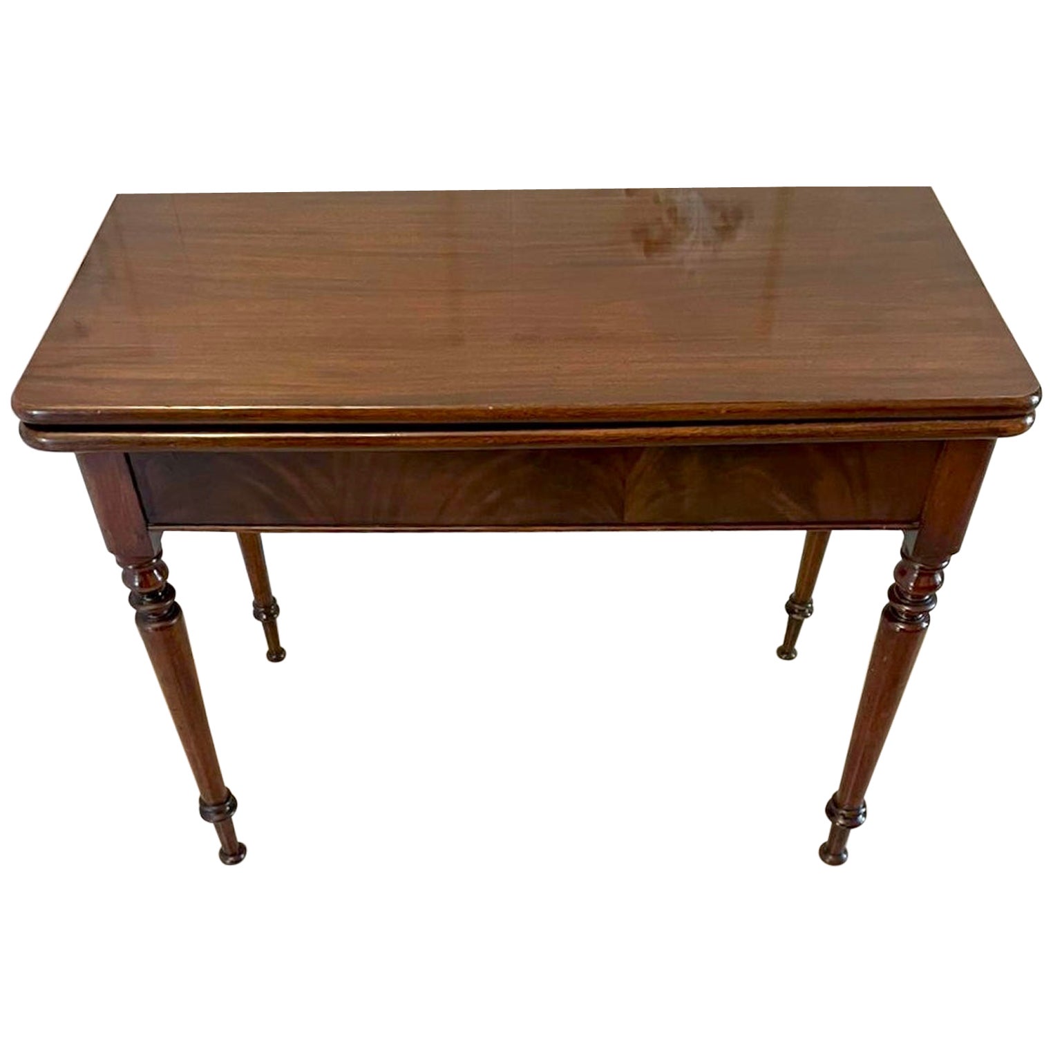 Antique George III Quality Mahogany Fold over Tea/Side Table For Sale