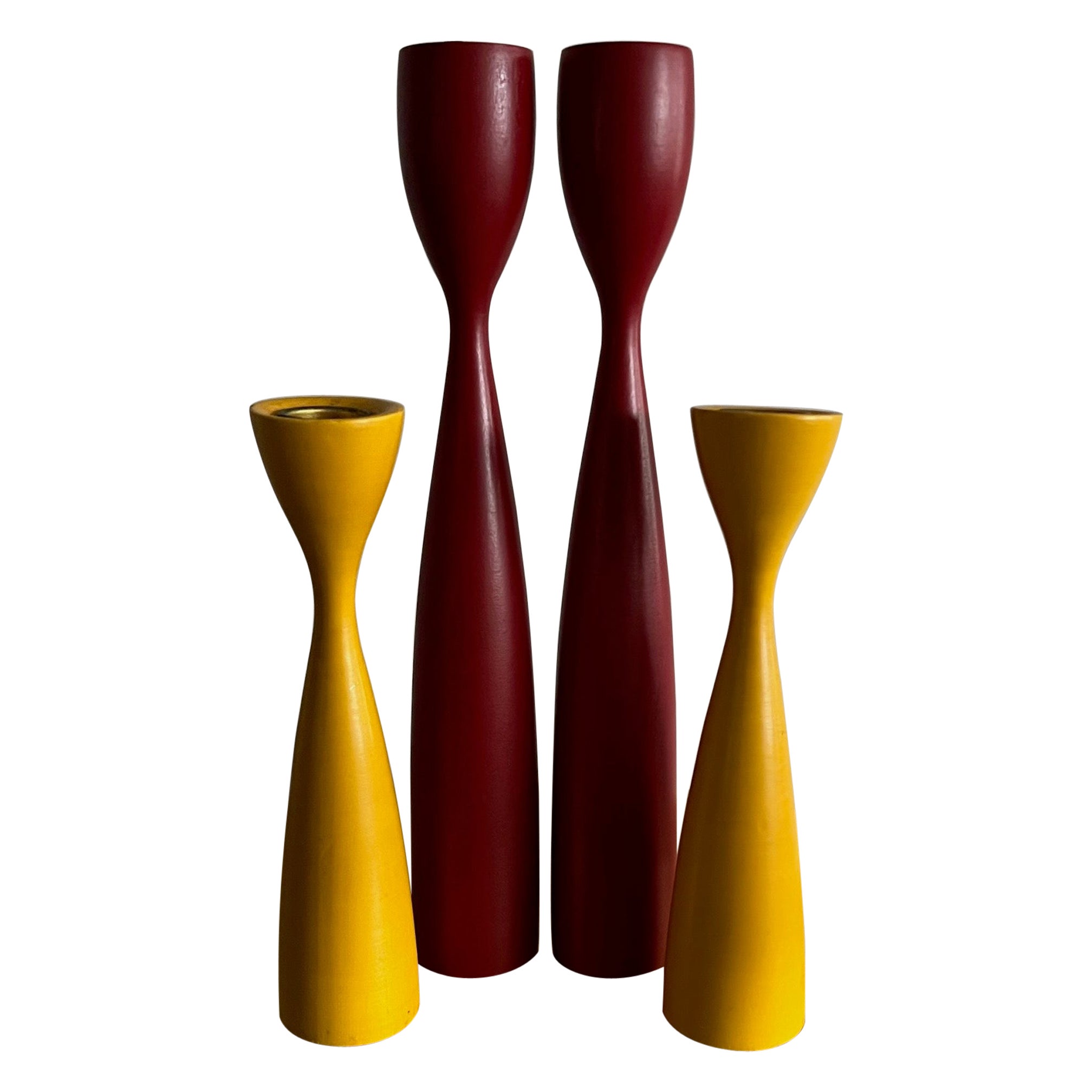 Set of Colorful Danish Candlesticks For Sale