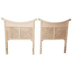 Vintage Bohemian Rattan and Wicker Twin Headboards, Circa 1970s, a Pair