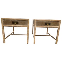 Stylish Faux Bamboo End Tables Night Stands by Baker