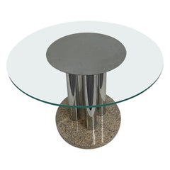Vintage Glass, Chrome, and Granite Dining Table by Zanotta