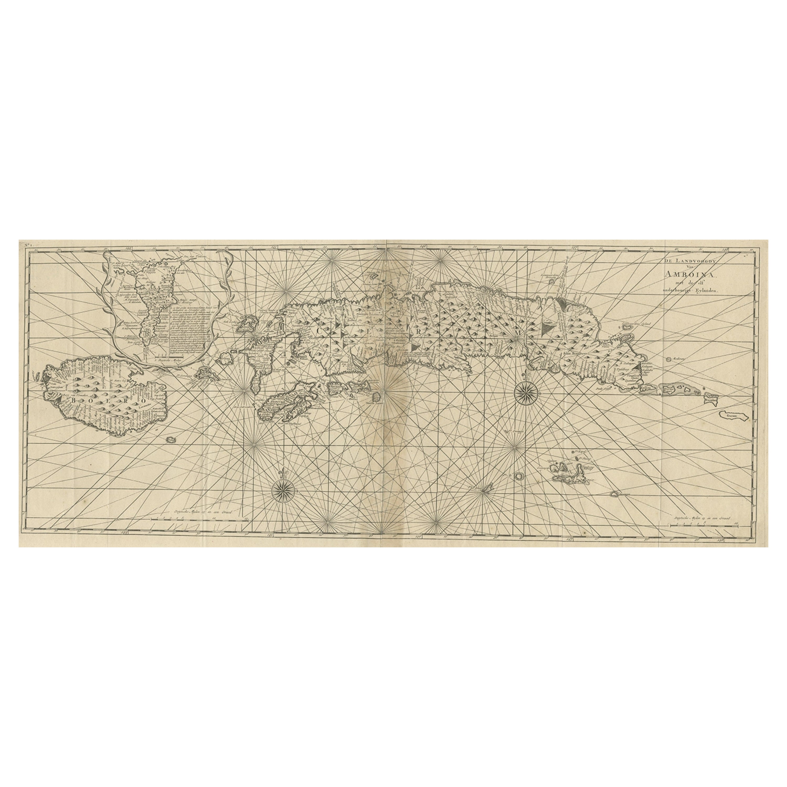 Antique Map of the Moluccas or the Famed Spice Islands of Indonesia, 1724 For Sale