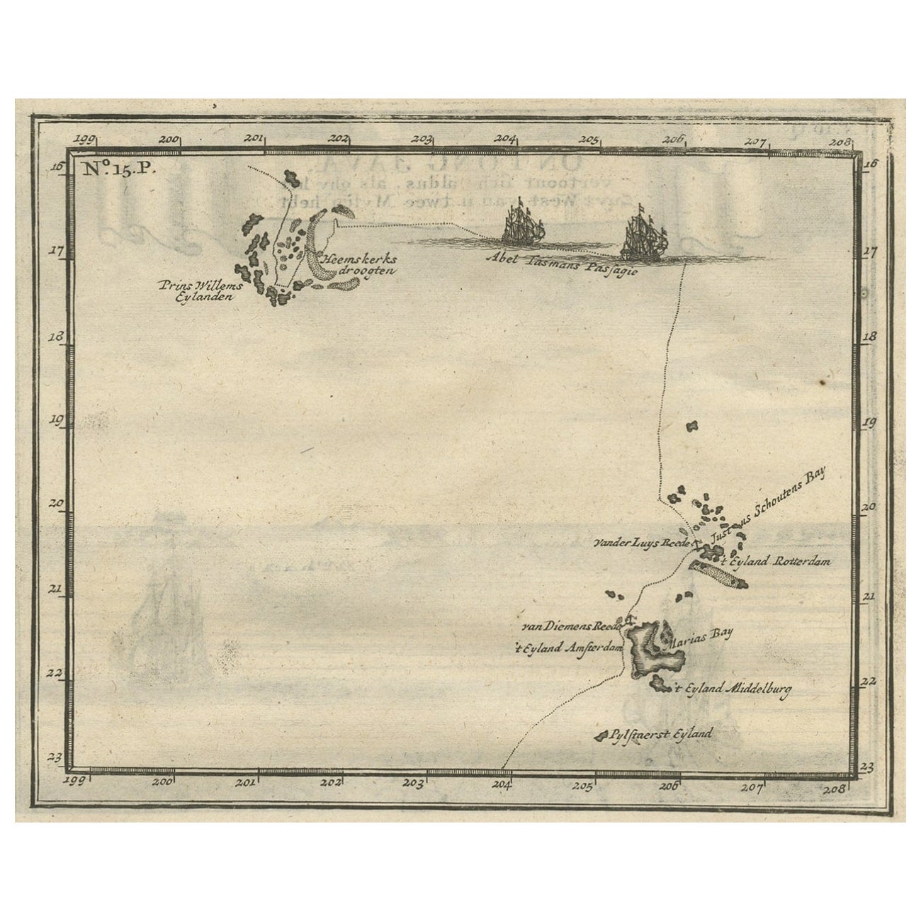 Antique Map of the Banda Islands and the Route of Abel Tasman, Indonesia, 1726 For Sale