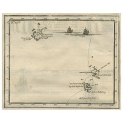 Antike Karte der Banda-Inseln und der Route von Abel Tasman, Indonesien, 1726