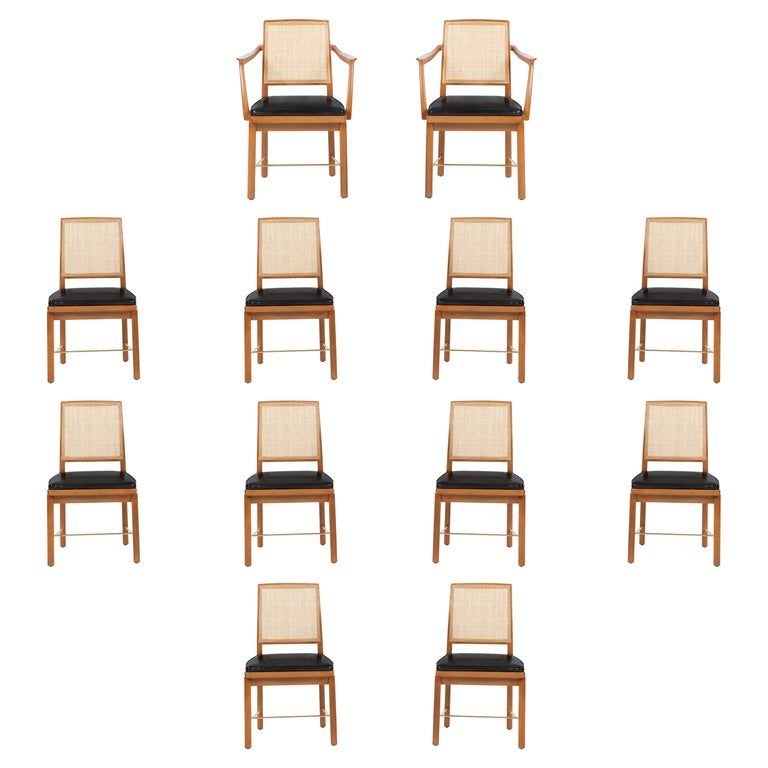 Edward Wormley for Dunbar Set of Twelve Dining Chairs For Sale