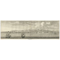 Vue Panoramie ancienne de Bandar-Abbas « Anciennement Gamron, Perse » en Iran, 1714