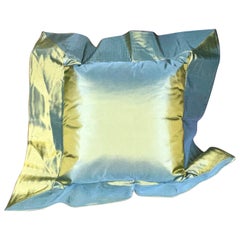 Sage Green Origami Pleated Silk Taffeta Crystal Pleat Decorative Pillow Sham