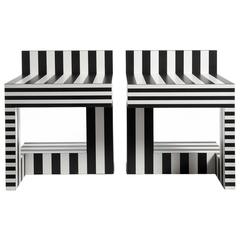Memphis Inspired Side Table/Stool Neo Laminati Collection