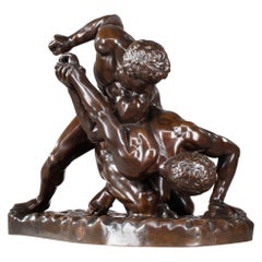 Bronze Sculpture "The Wrestlers" After Philippe Magnier