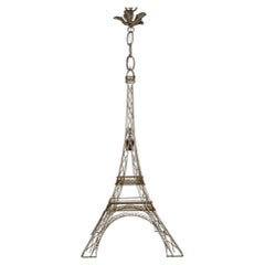 Eiffel Tower Tole Cream & Gold Paris Chandelier circa 1940 One of a Kind