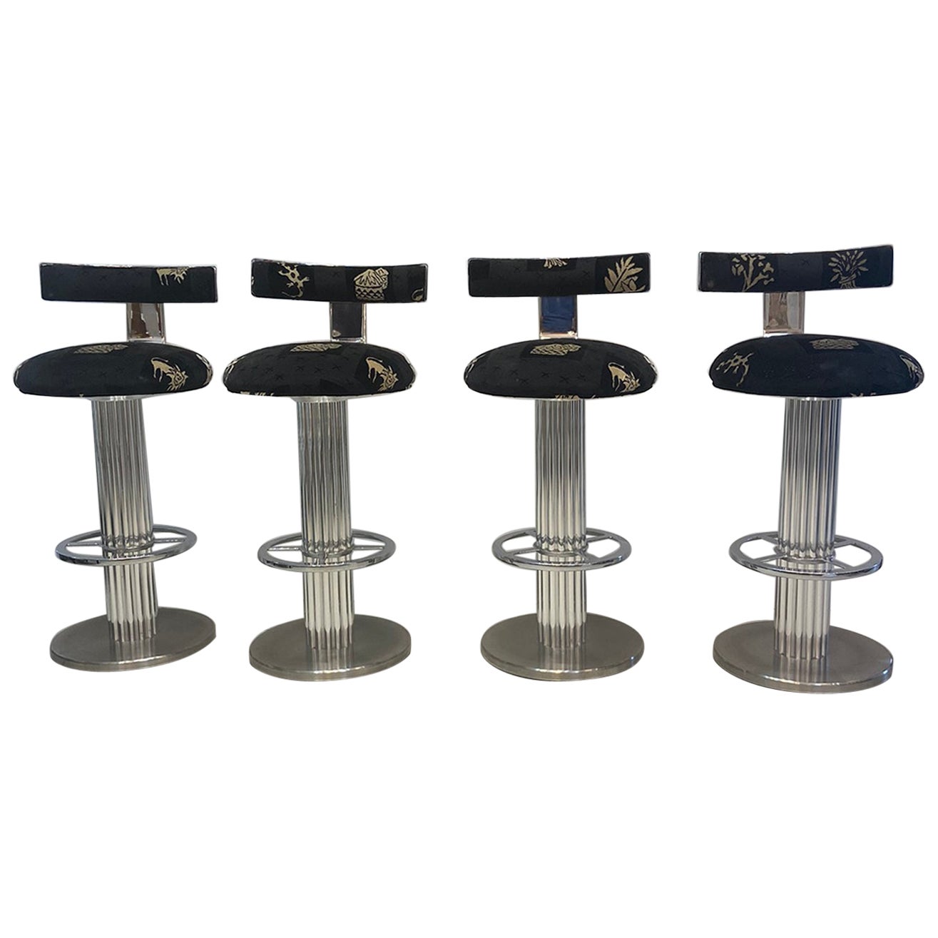 Four Designs for Leisure Bar Stools Chrome Steel, Swivel Chairs
