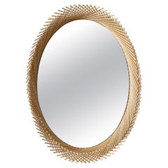 Mooda Mirror Oval 28 / Natural Maple Wood, Clear Mirror by INDO-