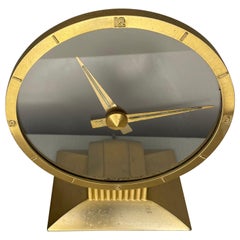 Retro Mid-Century Modern Industrial Space Age Jefferson Brass Clock