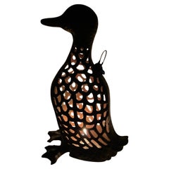 Vintage Japanese Old Tall Duck Garden Lighting Lantern