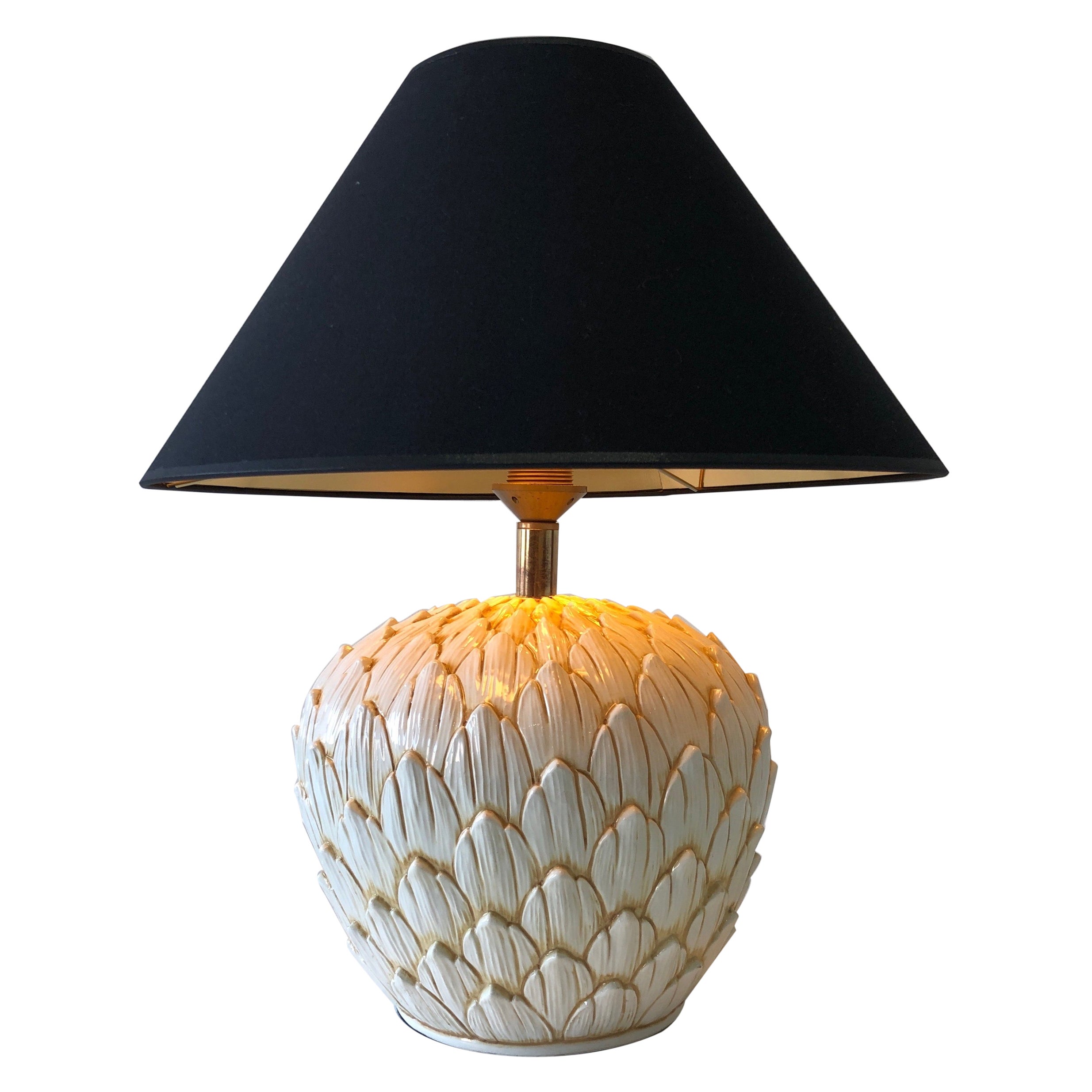 Lampe de table en céramique artichaut, française, vers 1970 en vente