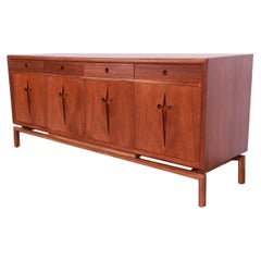 Edmond Spence Swedish Modern Walnut Sideboard Credenza, Newly Refinished