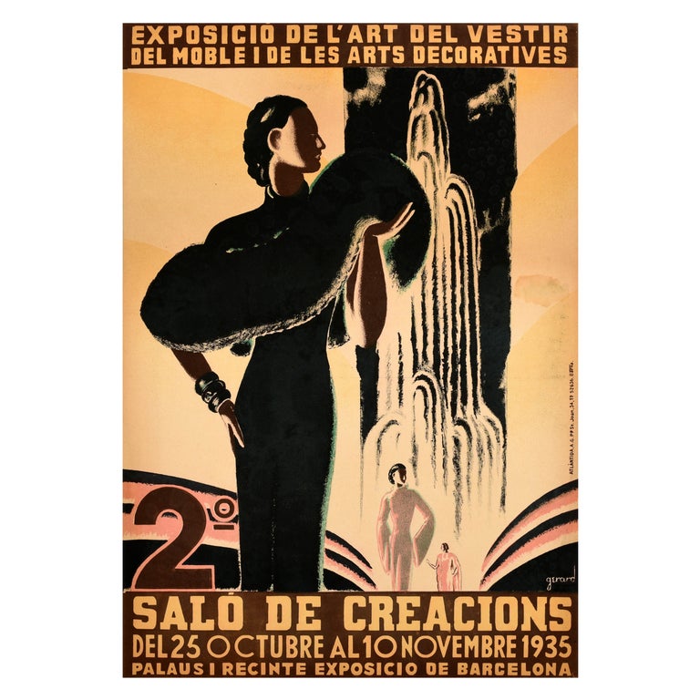 Original Vintage Poster Salo De Creacions Fashion Furniture Decorative Art Spain For Sale