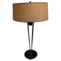 1950s Stiffel Black Lacquer and Brass Table Lamp