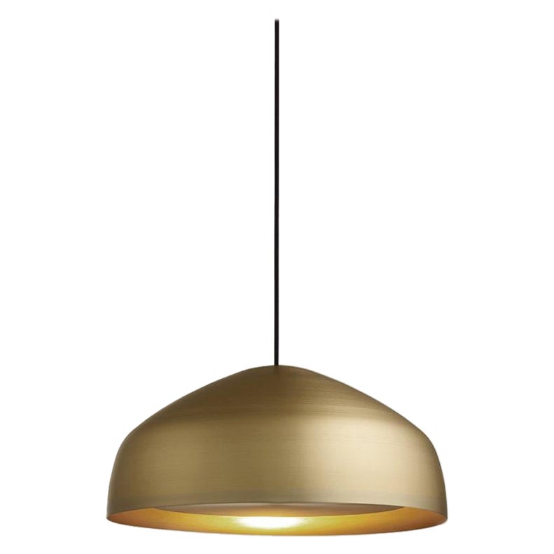 Large Modern Anodized Gold Champagne Pendant Light with Diffuser
