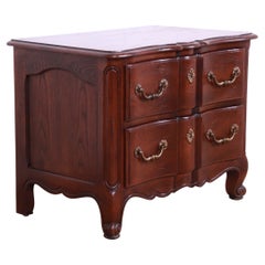 Used Henredon French Provincial Louis XV Carved Oak Bedside Chest