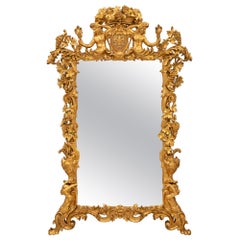 Italian 18th Century Rococo Period Giltwood Mirror