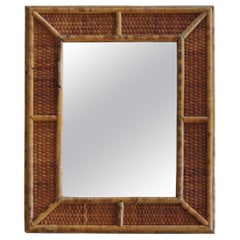 Small Vintage Bamboo Wall Mirror