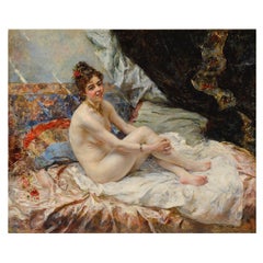 Schöne Boudoir-Gemälde von Eduardo León Garrido