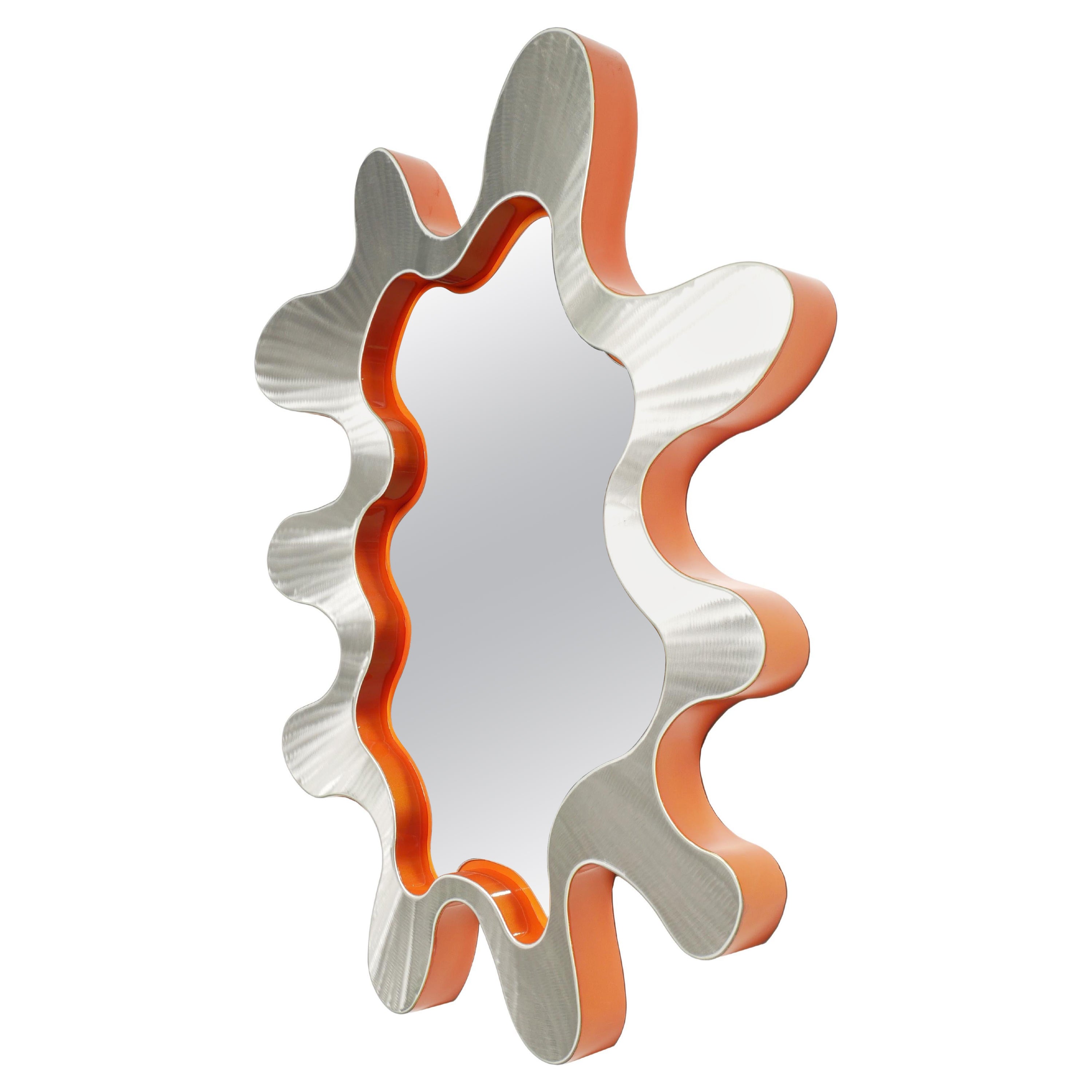 Bert Furnari Studio Free-Form Abstract Wall Mirror in Powder-Coated Aluminum For Sale