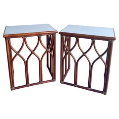 Vintage Pair of Bamboo End Tables by McGuire