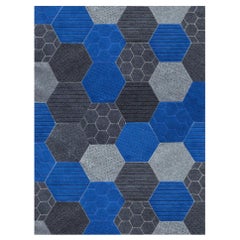 Array of Colorful Hues Customizable Hex Rectanglein Blue Small