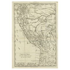 Used Map of the Western Coast of South America from Ecuador into Chili, ca.1780