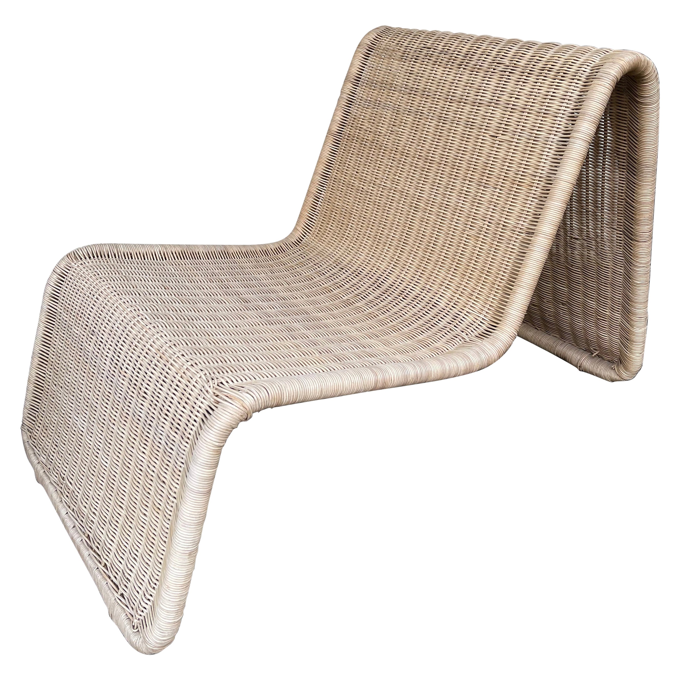 Rattan Slipper Chair, 1980s