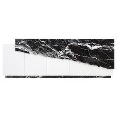 Contemporary Argentina Sideboard in Black Nero Marquina Marble by Railis