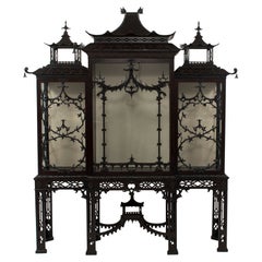 Retro 19th Century Chinese Chippendale Pagoda Cabinet