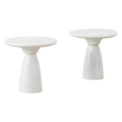Set of Two Draenert Finale White Marble Side Tables, Draenert Studio, Germany