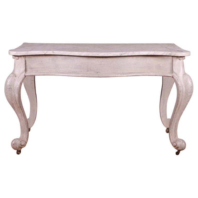 French Marble Top Console Table