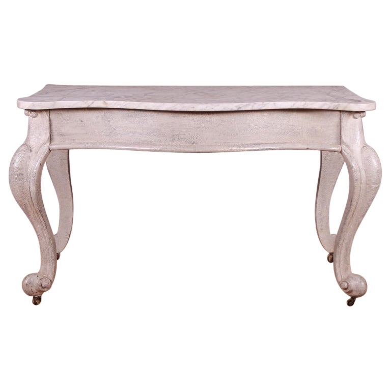 French Marble Top Console Table For Sale at 1stDibs