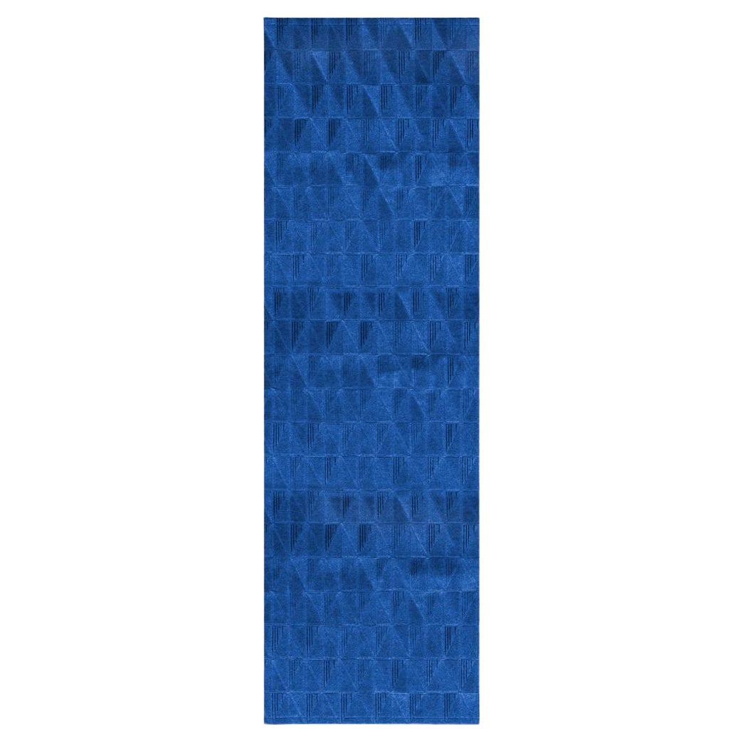 Bold Spliced Angles Customizable Fragment Runner in Sapphire Large For Sale
