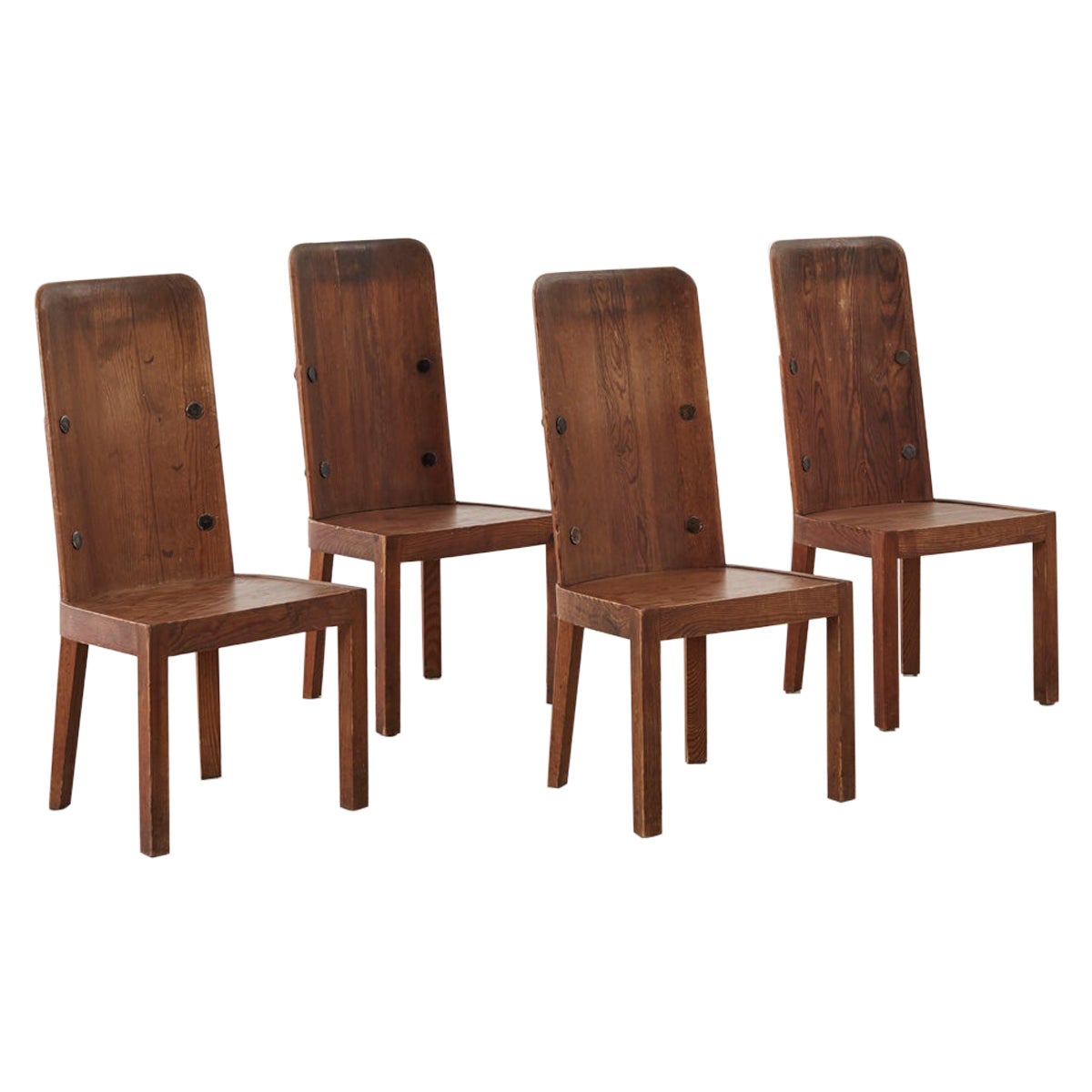 Axel Einar Hjorth, Set of Four Pine Lovö Chairs, Nordiska Kompaniet, Sweden