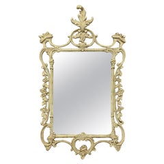 English Carved & Painted Chippendale Style Mirror