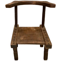 Andrianna Shamaris Antique African Wooden Chair or Side Table