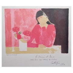 Bernard Cathelin 1980 Lithograph Annotated to His Gallerist David Findlay