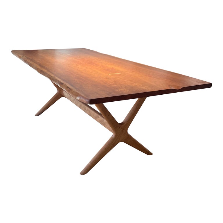 Dining Table in Cherry with Our ‘x’ Base by Boyd & Allister For Sale