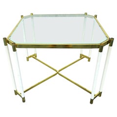 Vintage Brass Glass Dining Game Table by Design Institute of America