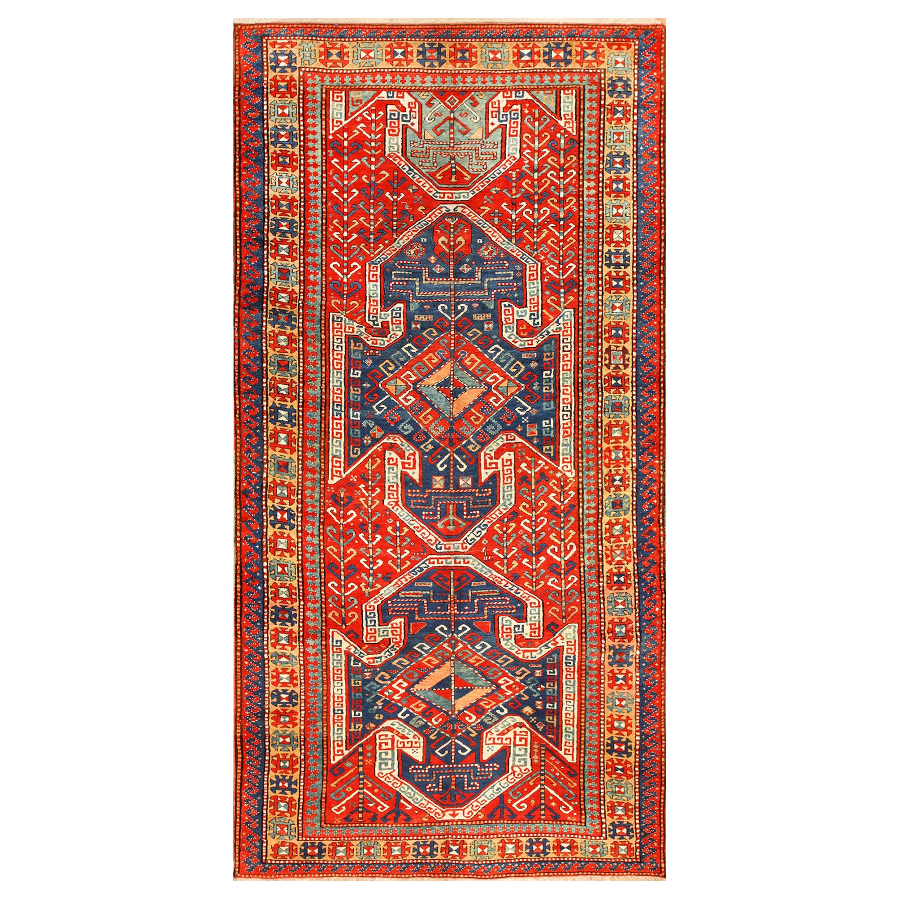 Antique Karabagh Gallery Size Runner, circa 1890s For Sale at 1stDibs