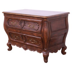 Retro Baker Furniture French Provincial Louis XV Carved Walnut Chest of Drawers
