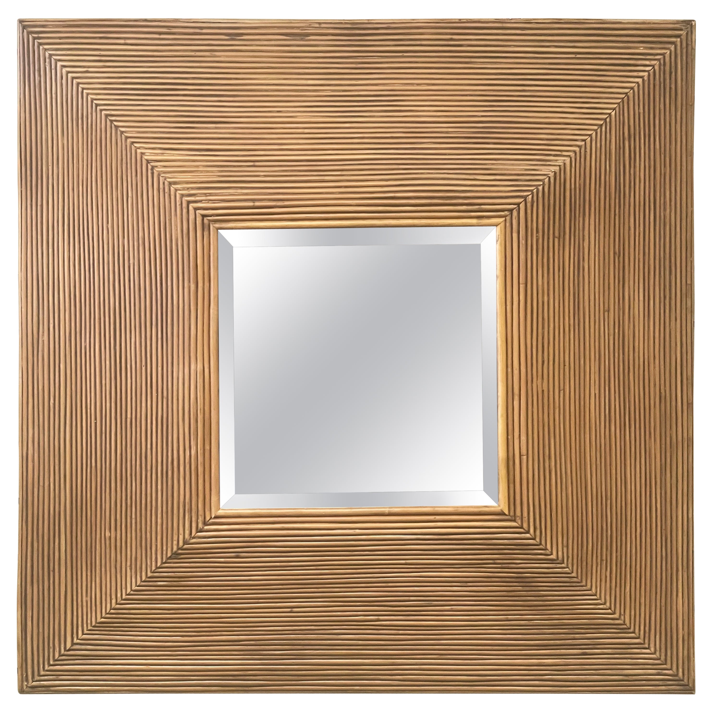 Square Rattan / Bamboo Elevated Mirror