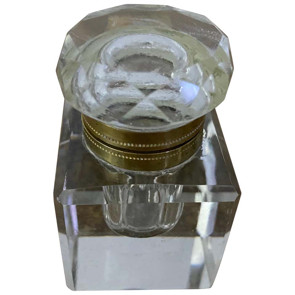 Antique Crystal Inkwell For Sale at 1stDibs | glass inkwells antique ...